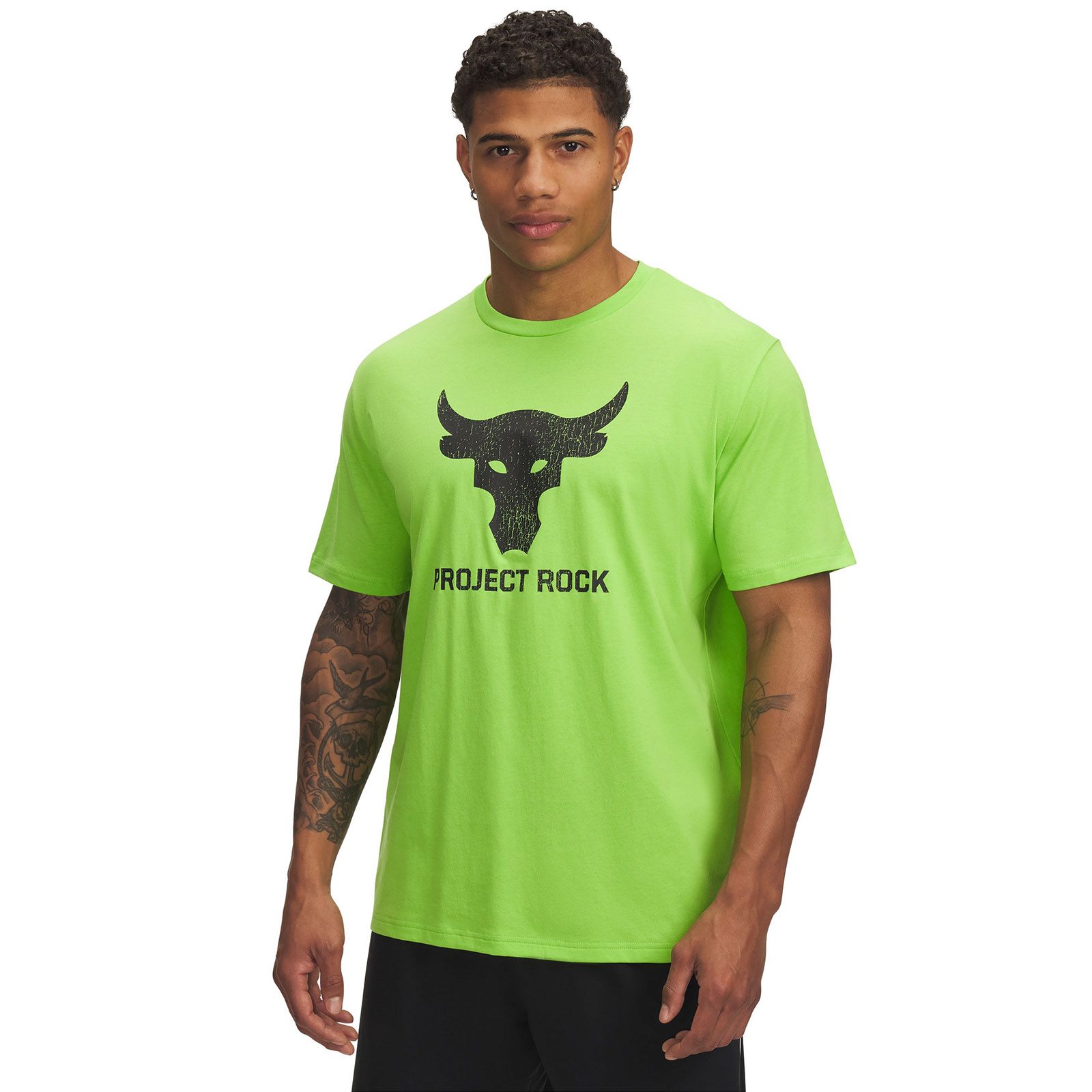 Polera manga corta Project Rock payoff verde para hombre Under Armour