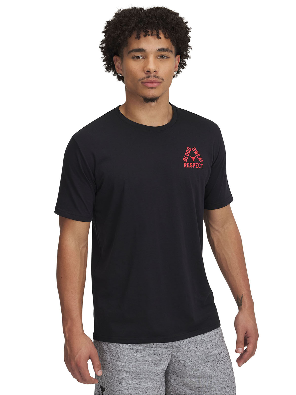 Polera manga corta Project Rock negro para hombre