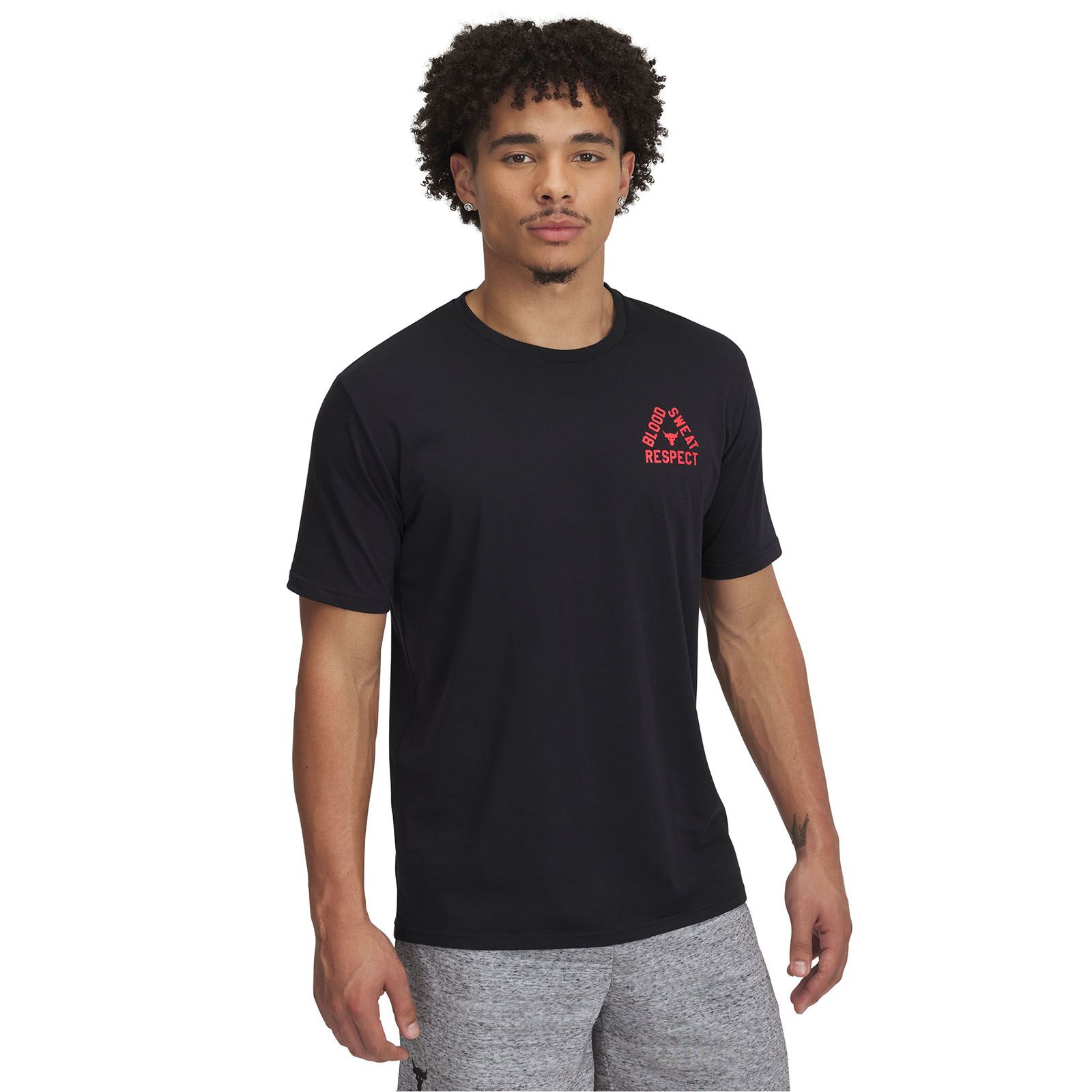 Polera manga corta Project Rock negro para hombre Under Armour