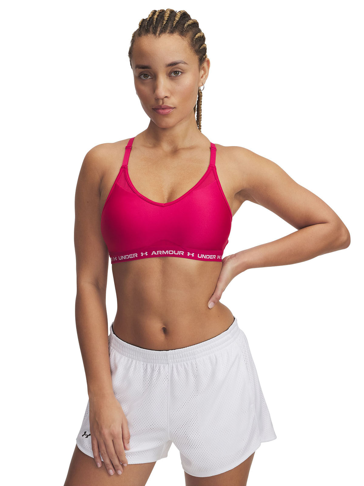 Sostén deportivo UA crossback low morado para mujer