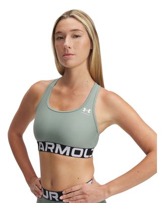 Sostén deportivo Heatgear armour mid verde para mujer Under Armour