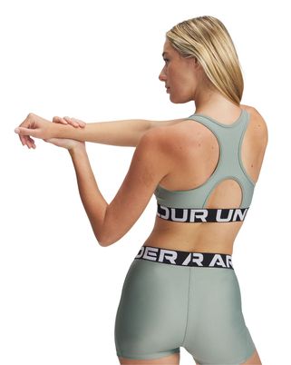 Sostén deportivo Heatgear armour mid verde para mujer Under Armour
