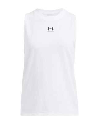 Polera sin mangas Under Armour Rival blanco para mujer