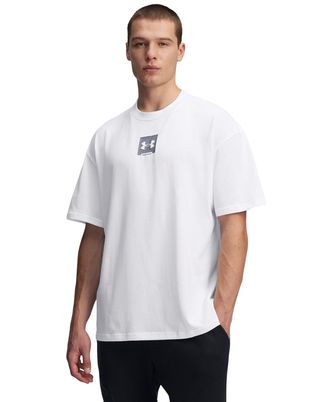 Polera manga corta Under Armour oversized box blanco para hombre