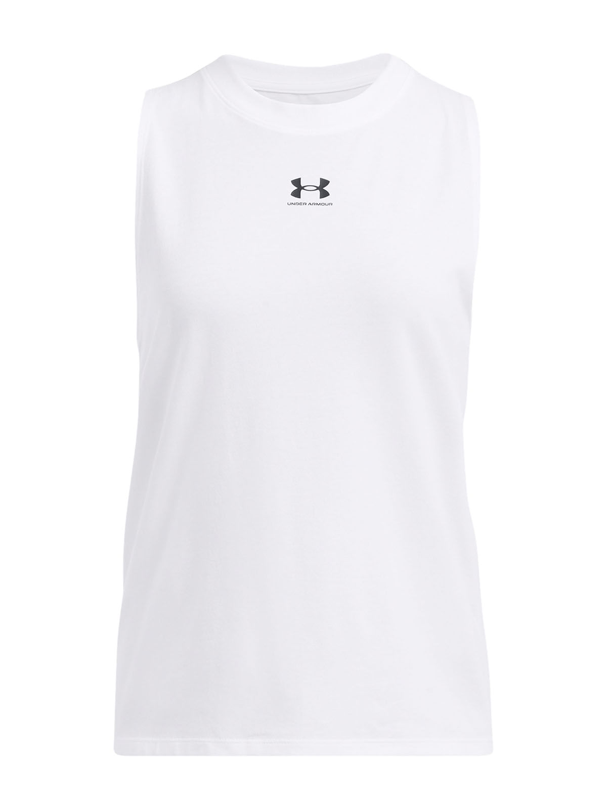 Polera sin mangas UA Rival blanco para mujer