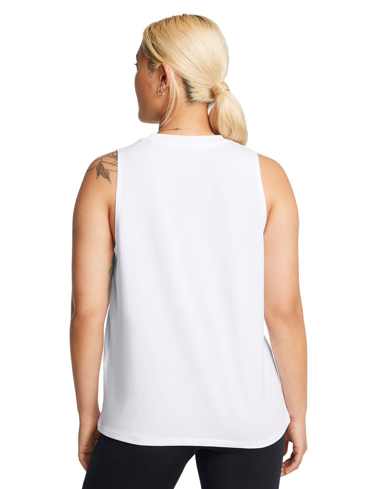 Polera sin mangas UA Rival blanco para mujer