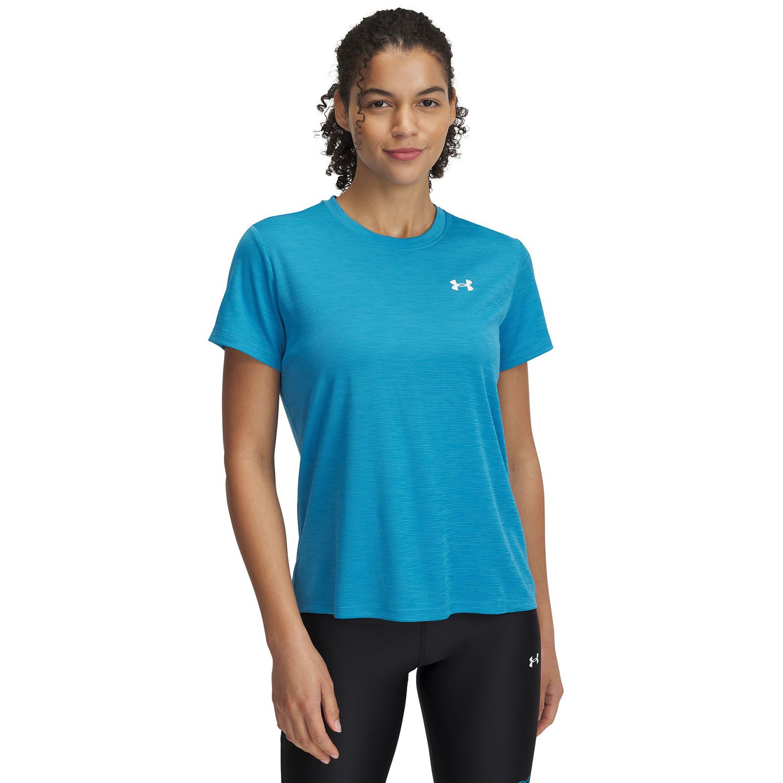 Polera manga corta Under Armour tech azul para mujer
