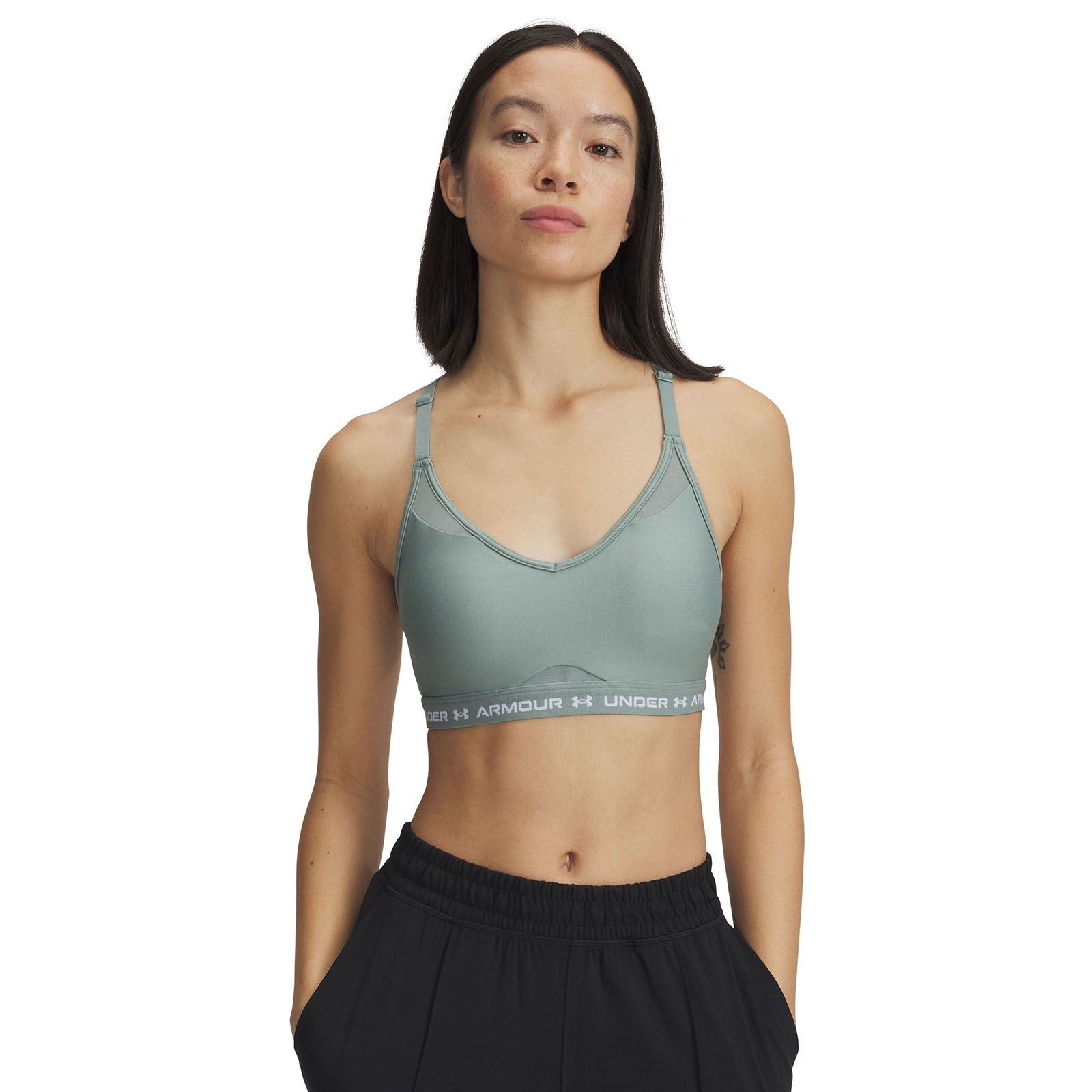 Sostén deportivo Under Armour crossback low verde para mujer