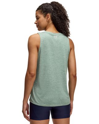 Polera sin mangas UA tech twist verde para mujer