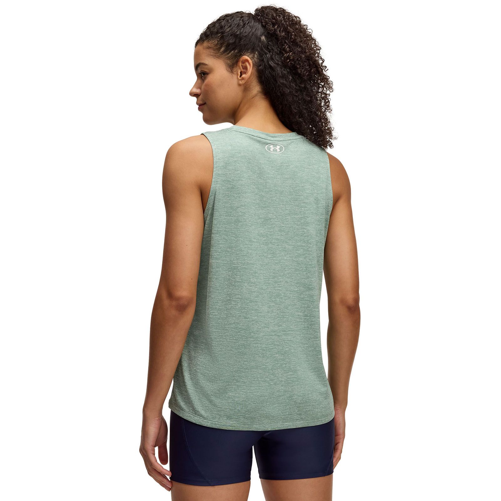 Polera sin mangas UA tech twist verde para mujer