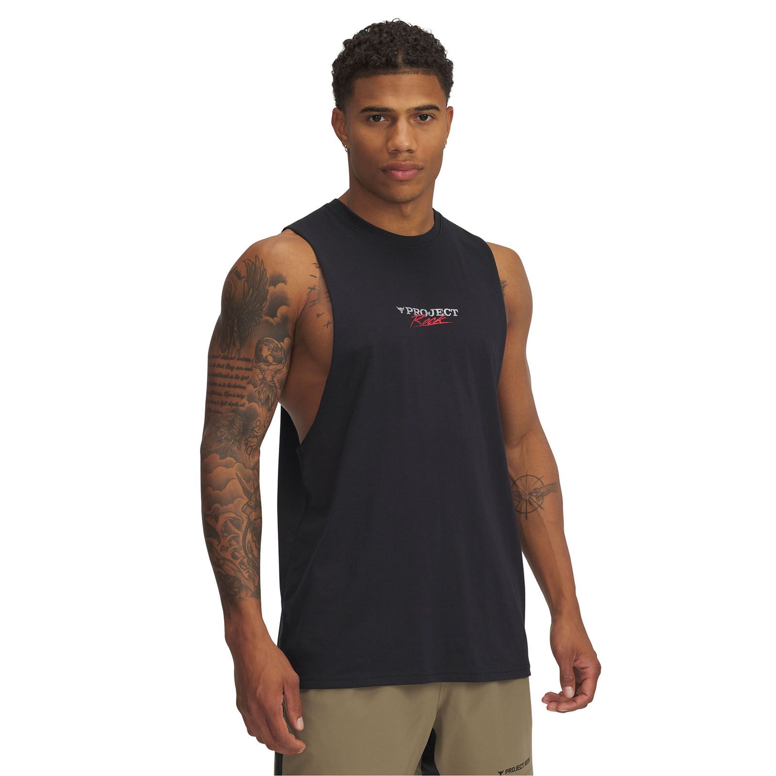 Polera sin mangas Project Rock negro para hombres Under Armour