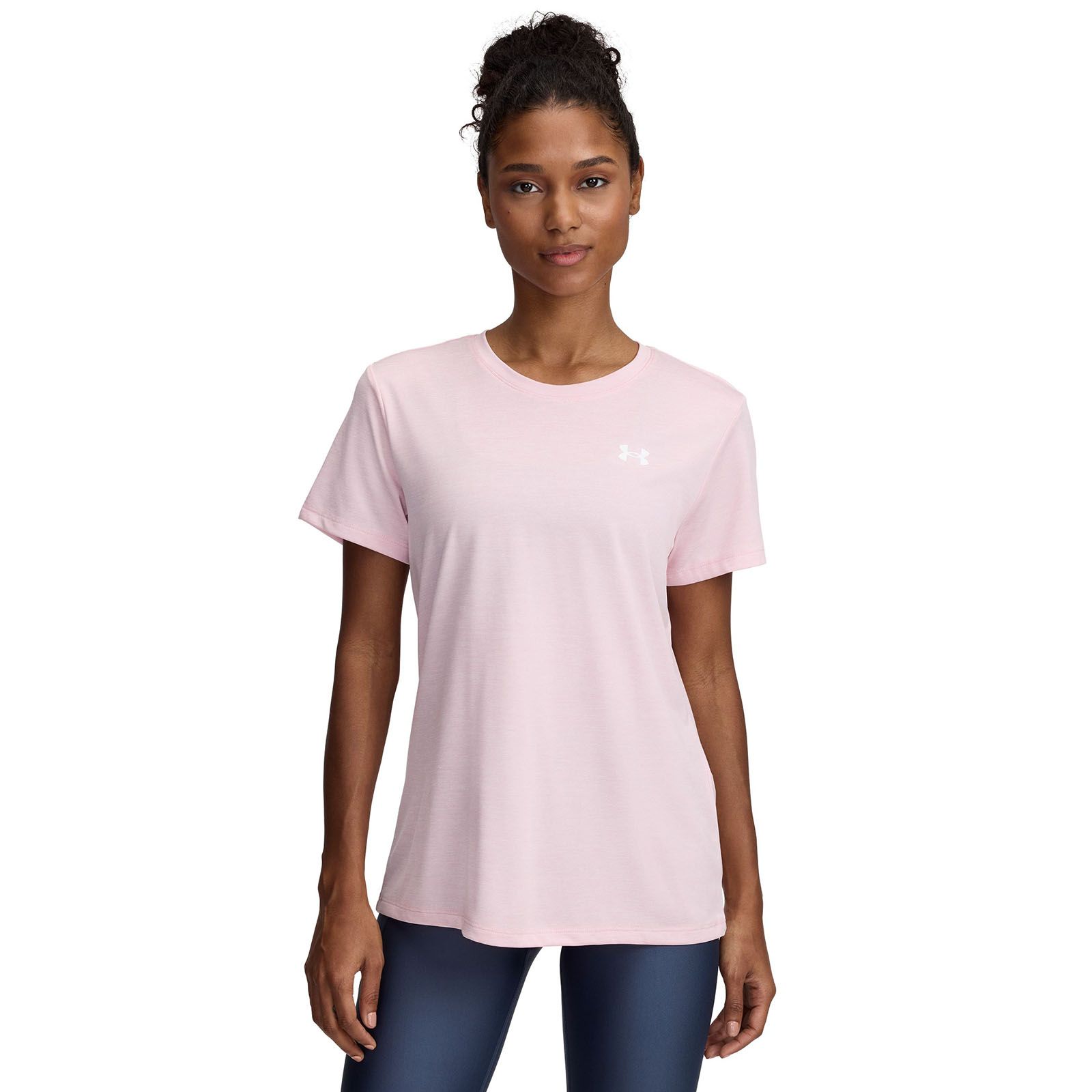Polera manga corta Under Armour tech twist rosado para mujer