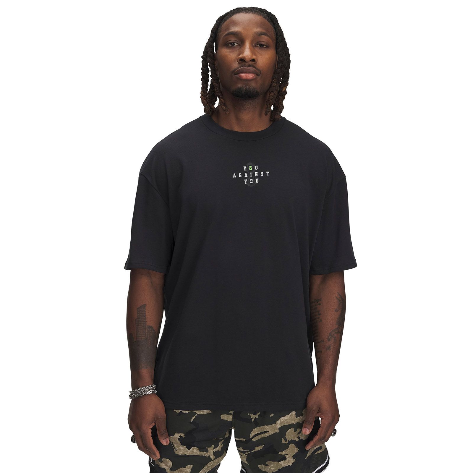 Polera manga corta Project Rock heavyweight negro para hombre Under Armour