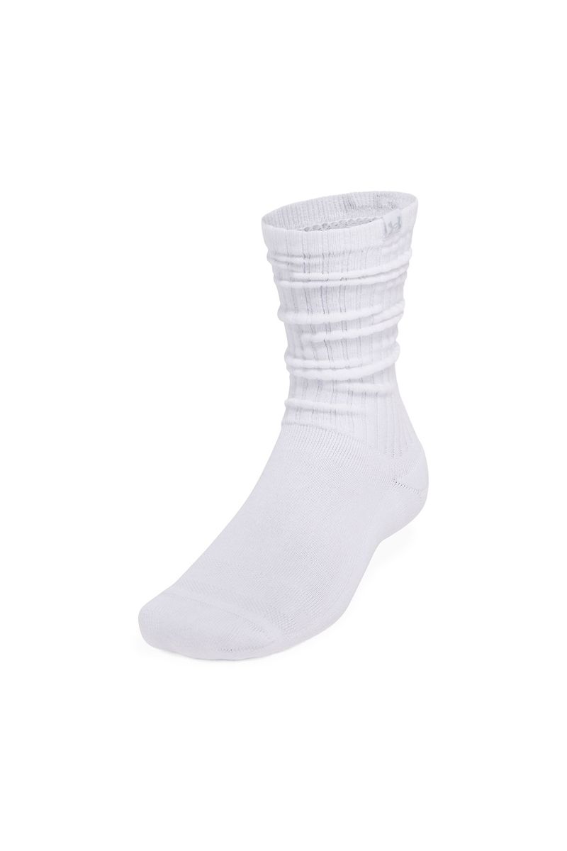 Calcetin-unisex-UA-sportstyle-scrunch-2-pack-crew-blanco