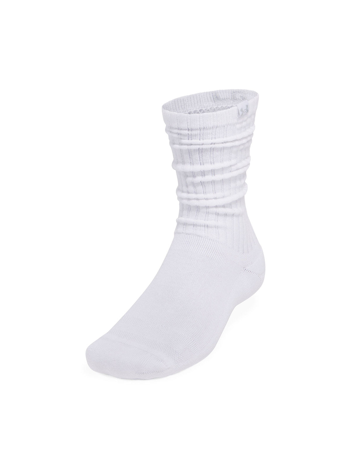 Calcetín unisex UA sportstyle scrunch 2-pack crew blanco