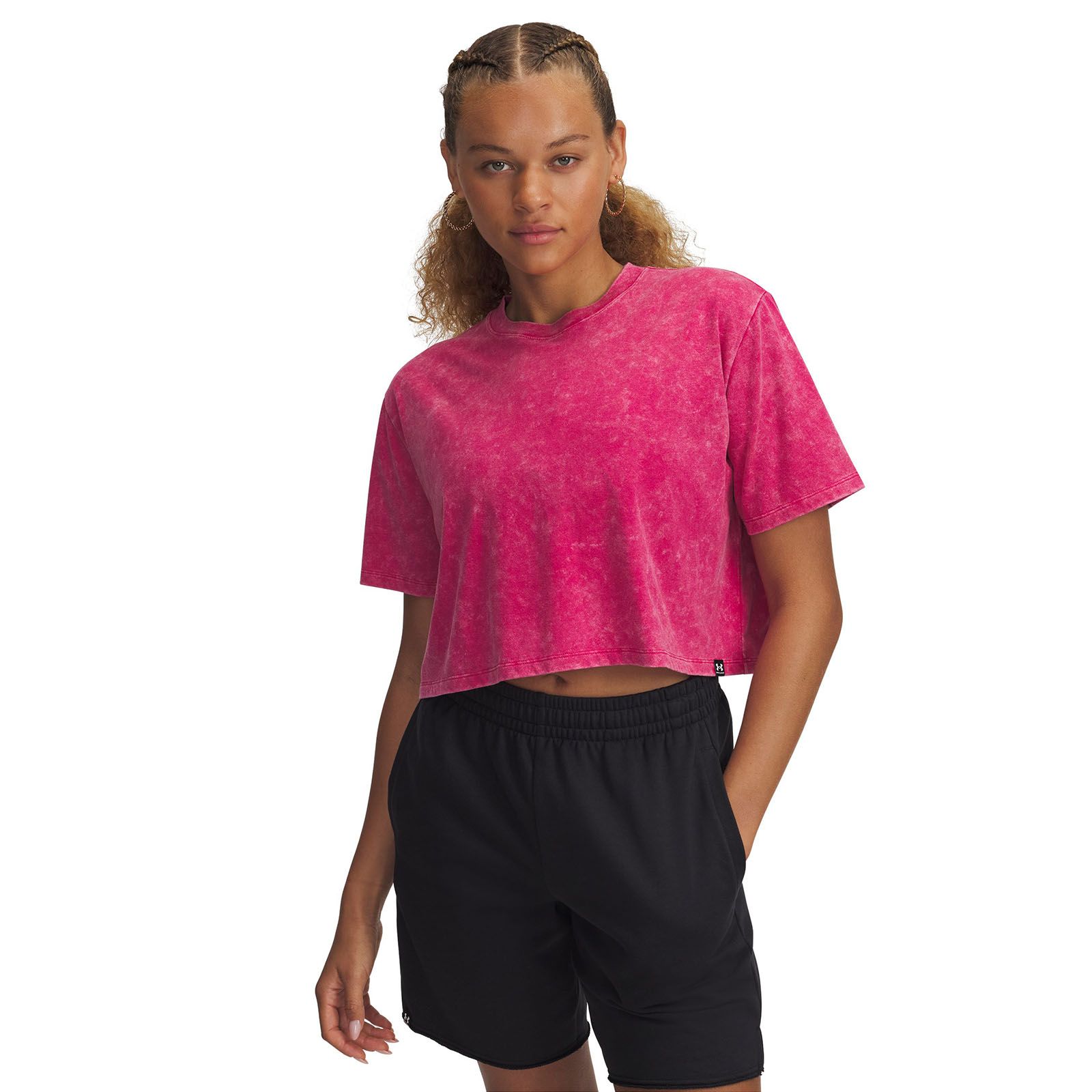 Polera manga corta Under Armour Rival wash morado para mujer