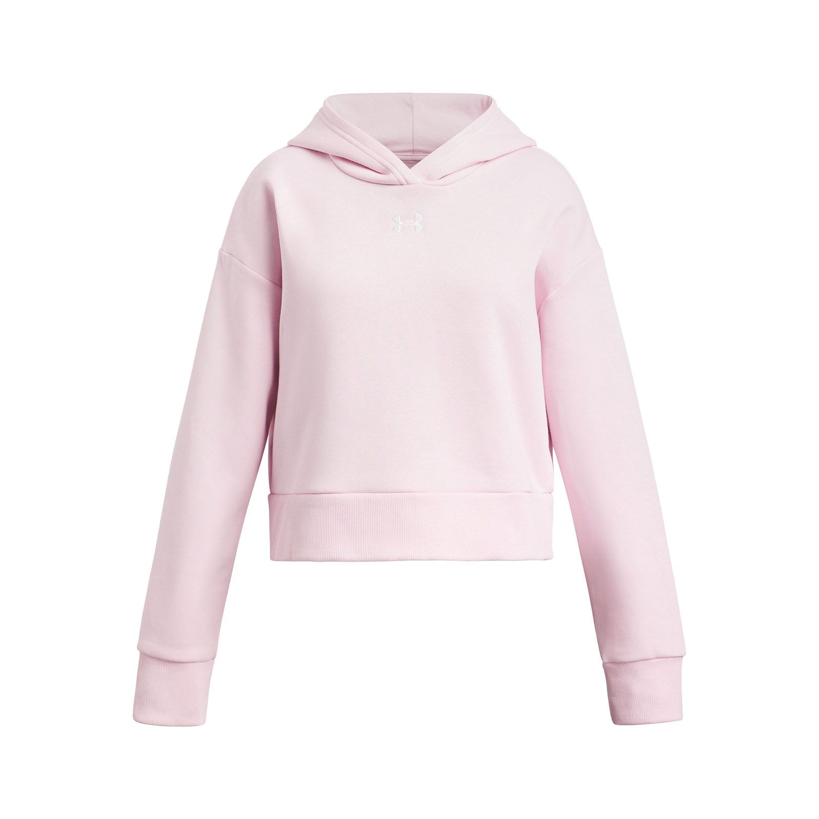 Polerón Under Armour Rival fleece crop hoodie rosado para niñas