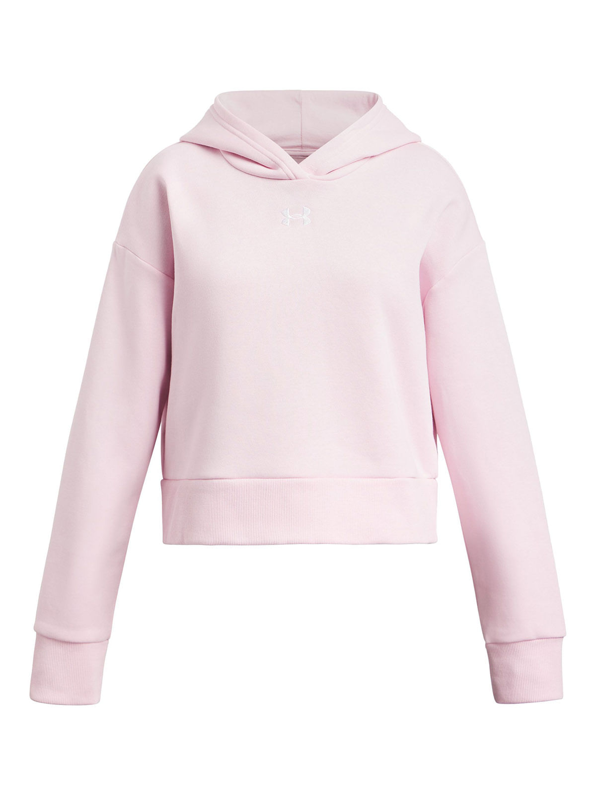 Polerón UA Rival fleece crop hoodie rosado para niñas