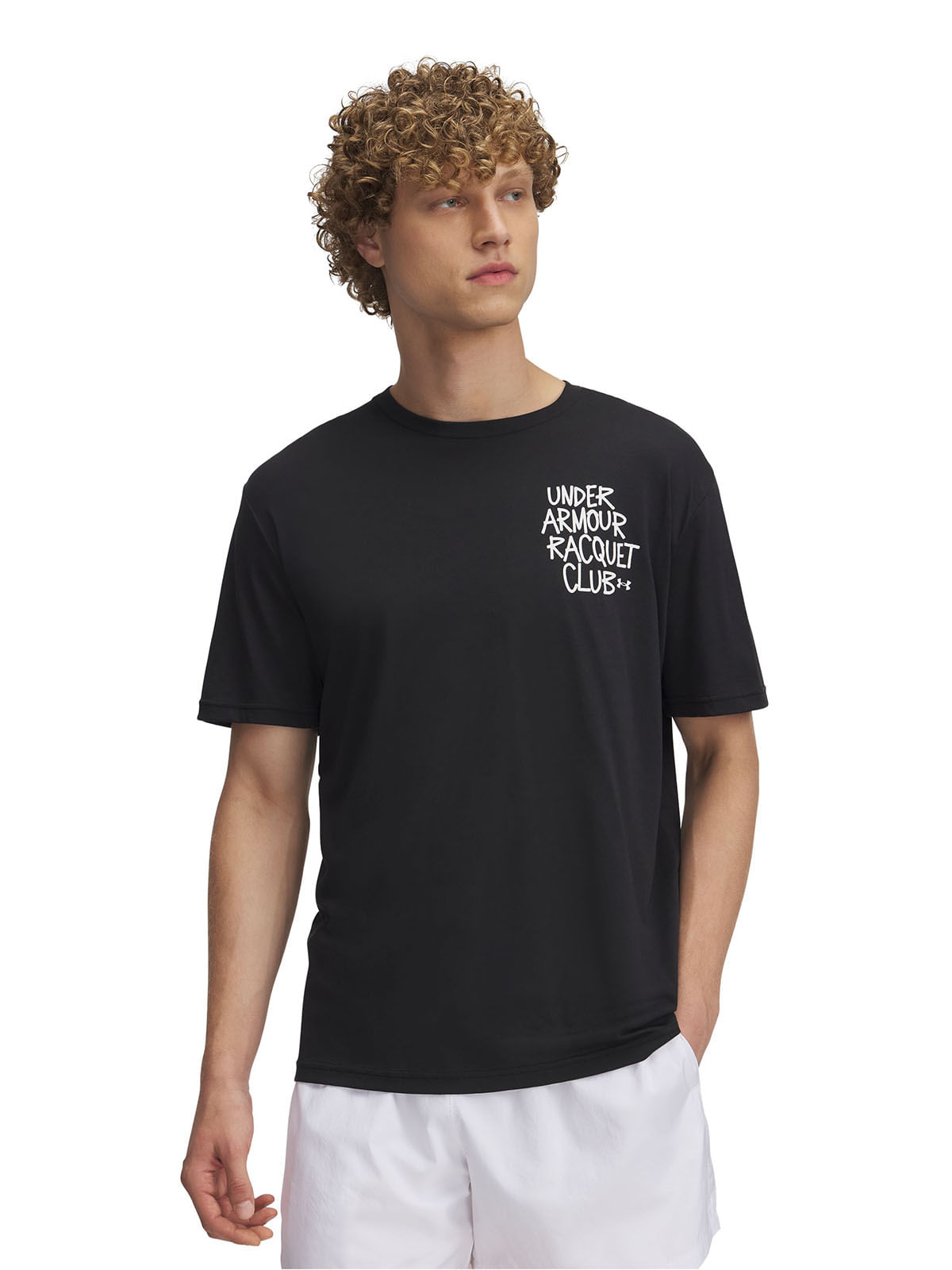 Polera manga corta UA racquet club negro para hombre