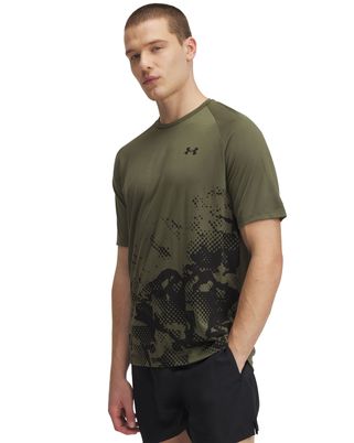 Polera manga corta Under Armour tech fade verde para hombre