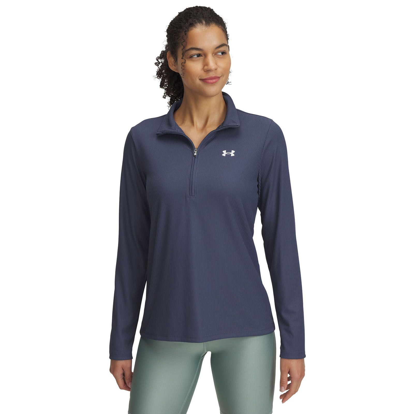Polerón Under Armour tech rib ½ cierre gris para mujer