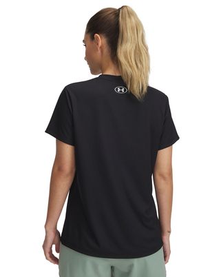 Polera manga corta Under Armour tech rib negro para mujer