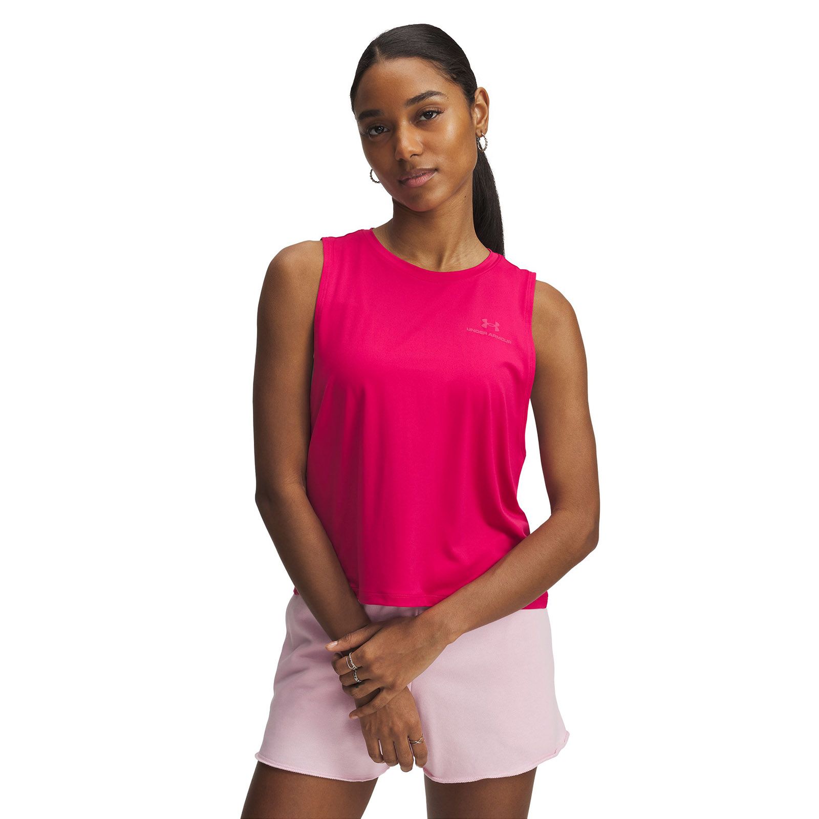Polera sin mangas Under Armour vanish energy crop morado para mujer