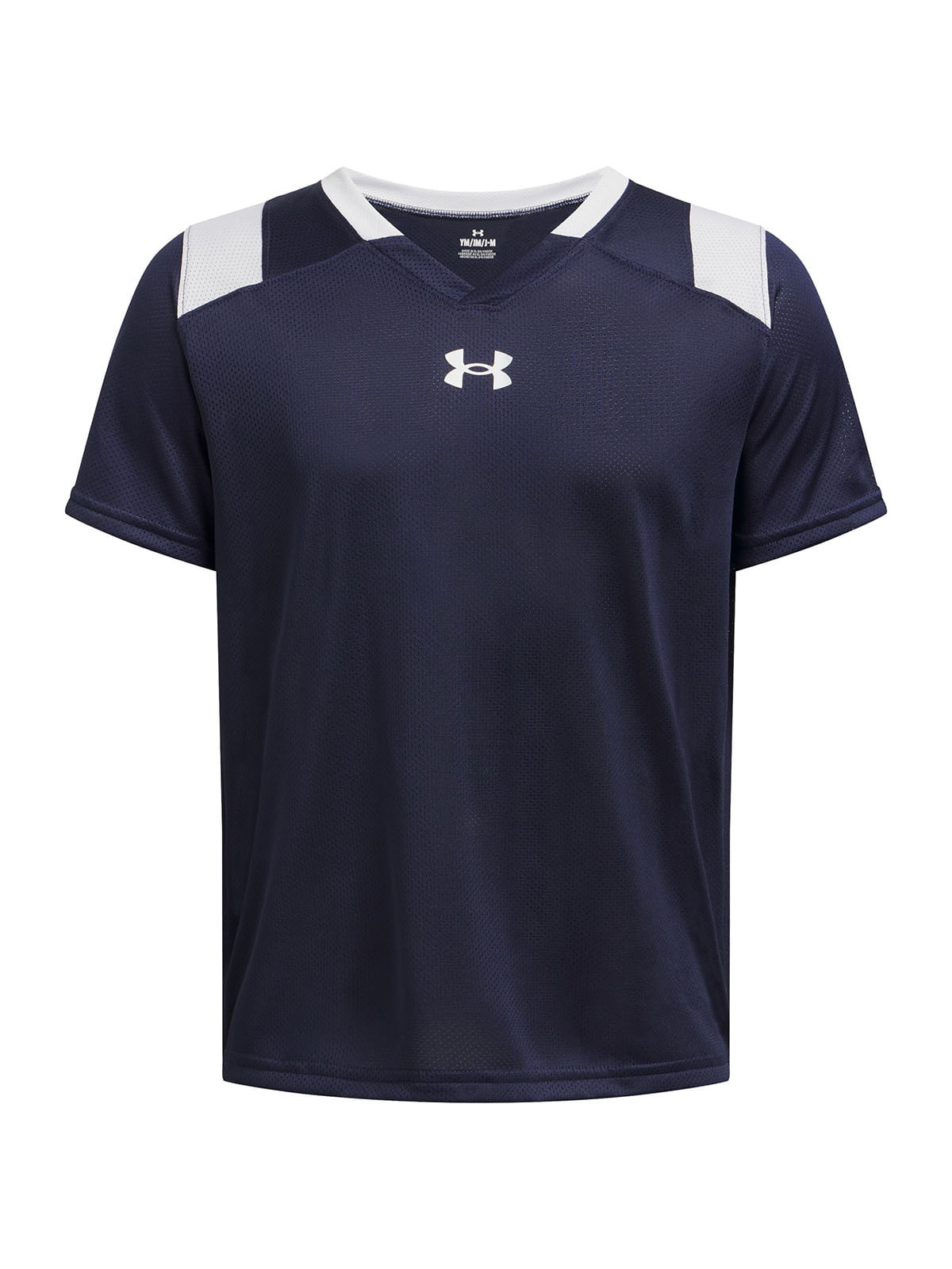 Polera manga corta UA big win azul marino para niños