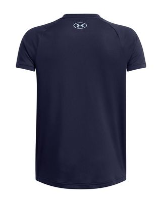 Polera manga corta Under Armour tech azul marino para niños