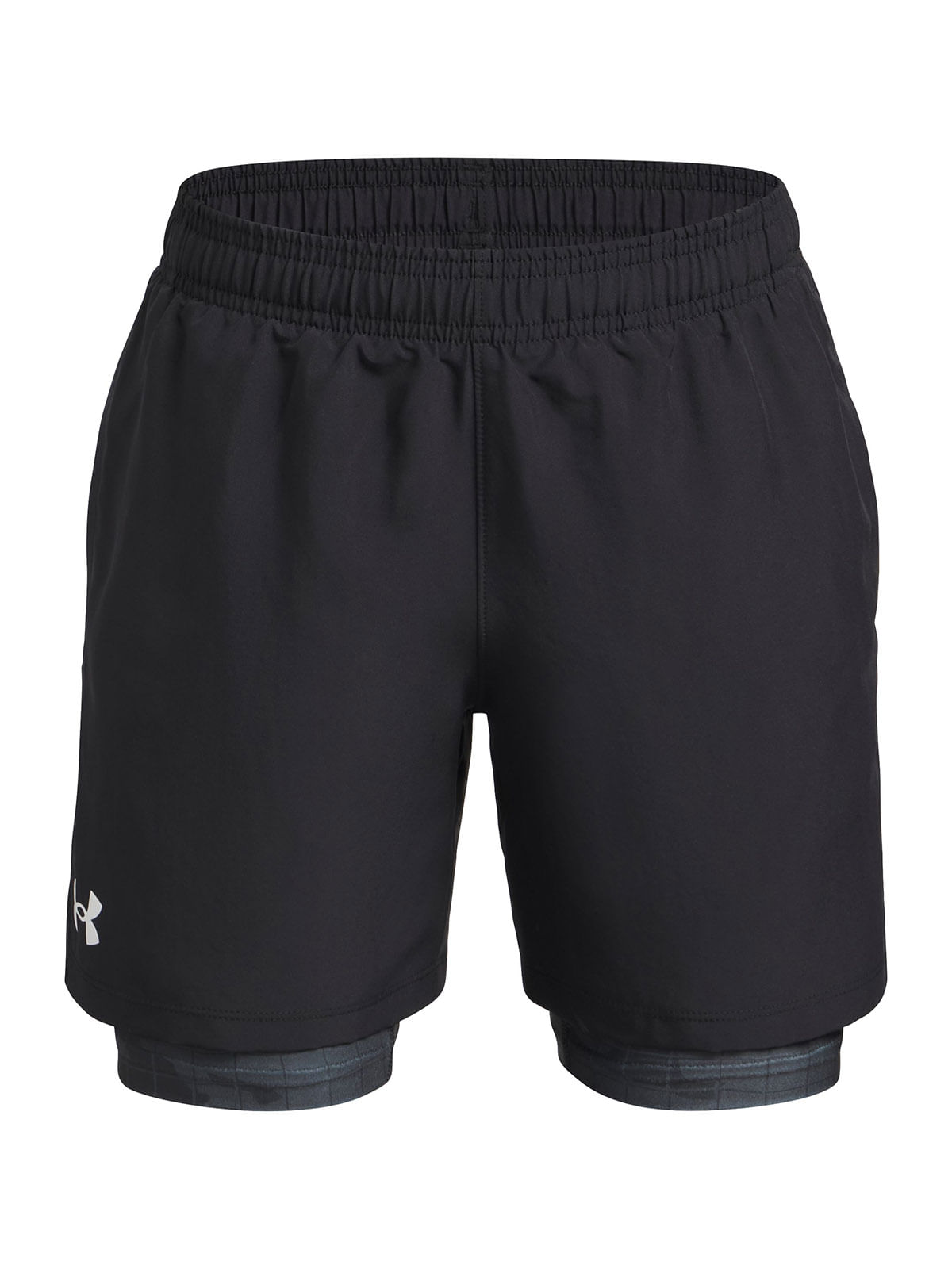 Shorts UA tech tejido 2-en-1 negro para niños