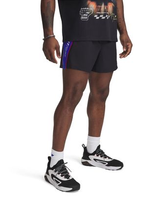Shorts Project Rock colorblock negro para hombre Under Armour