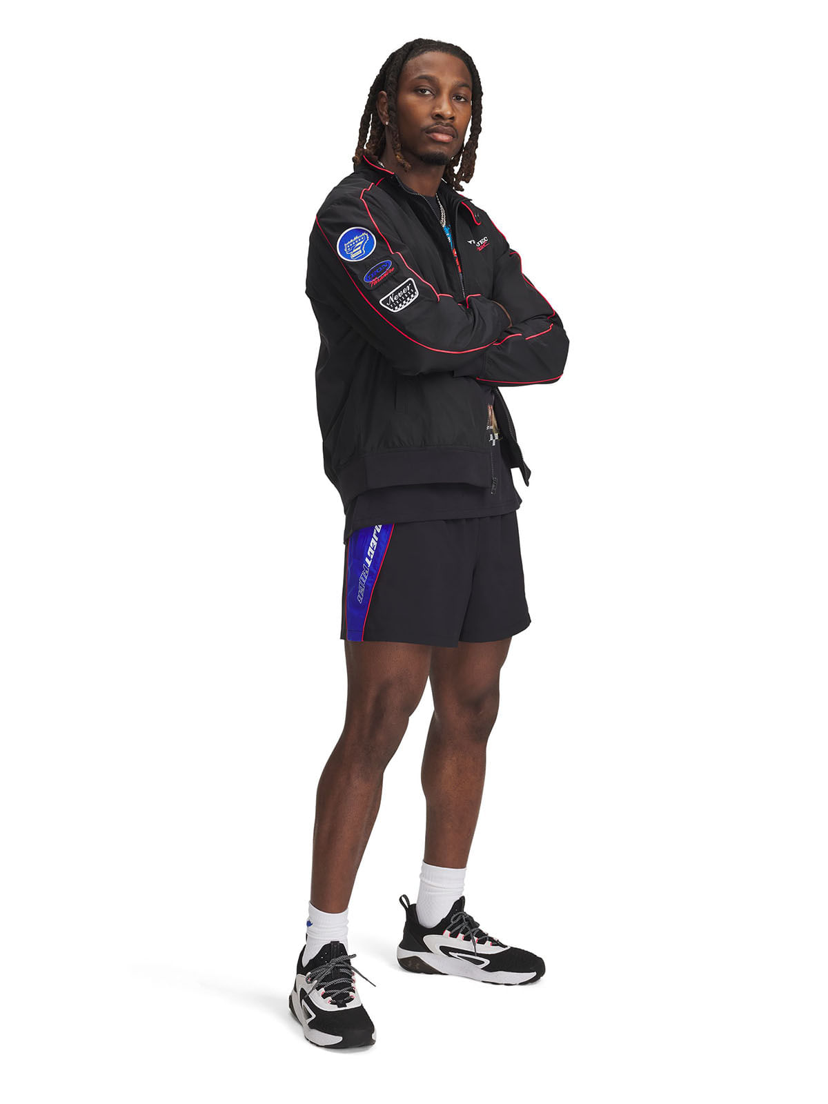 Shorts Project Rock colorblock negro para hombre