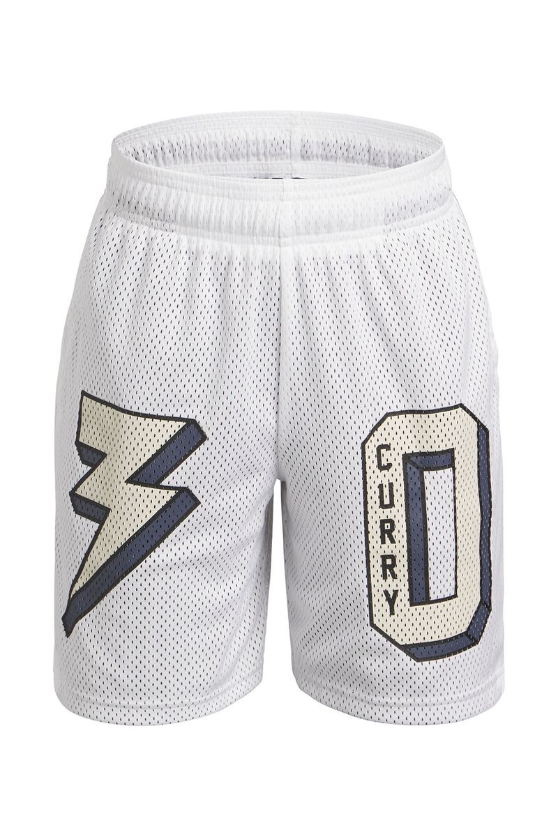 Shorts-Curry-signature-blanco-para-niños