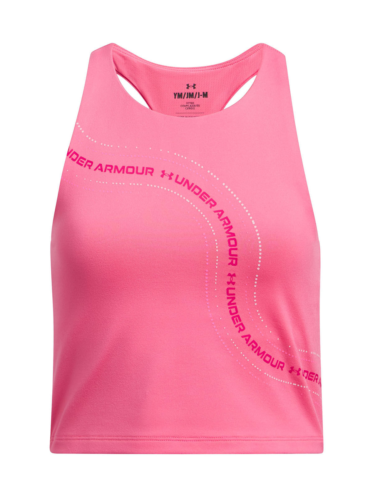 Polera sin mangas UA motion crop rosado para niñas