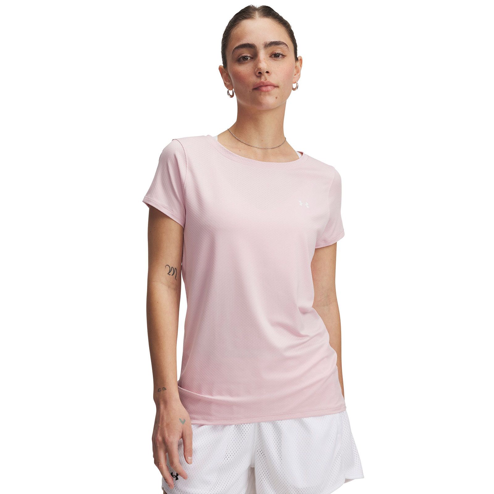 Polera manga corta Heatgear armour rosado para mujer Under Armour