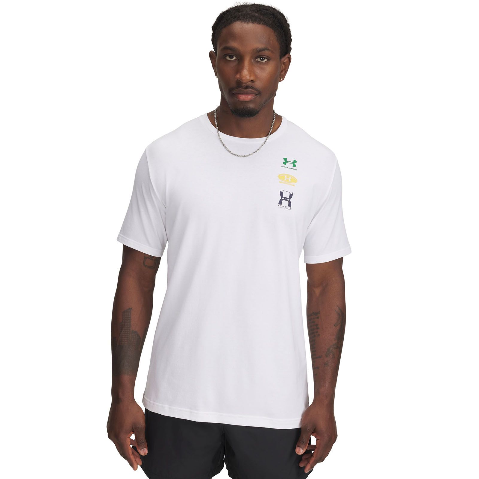 Polera manga corta Under Armour evol logo blanco para hombre