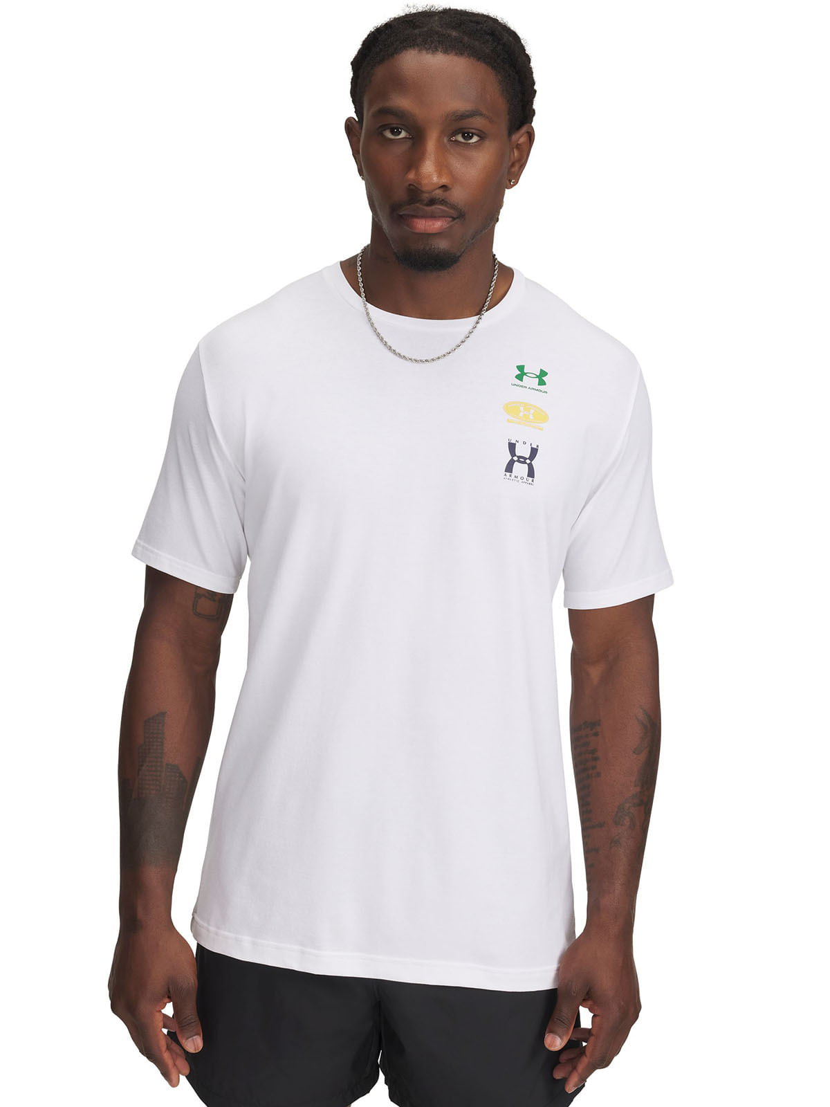 Polera manga corta UA evol logo blanco para hombre