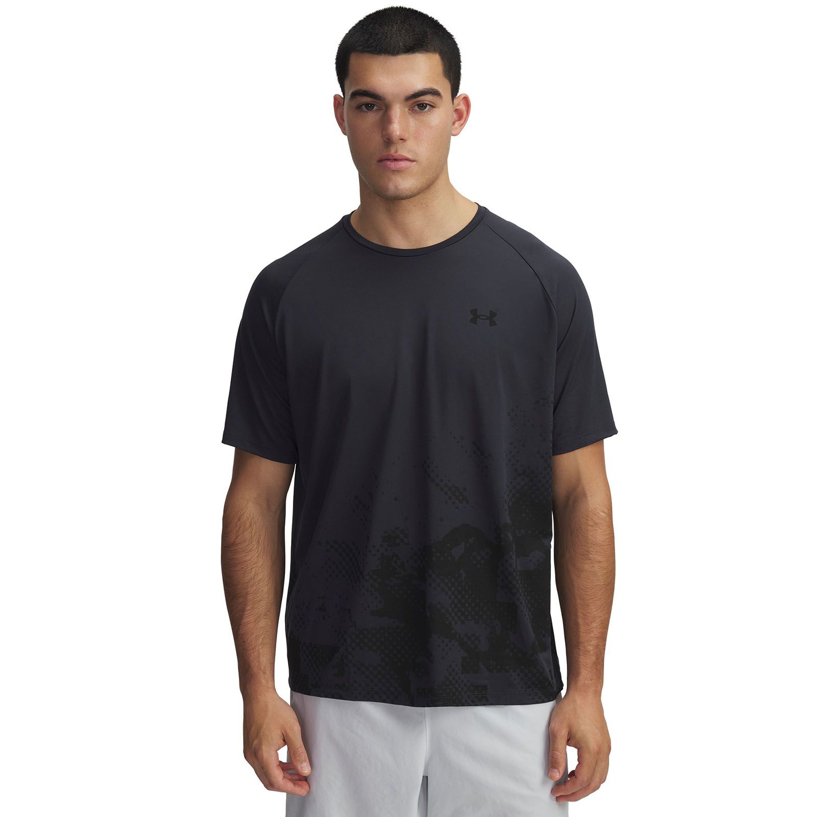 Polera manga corta Under Armour tech fade gris para hombre