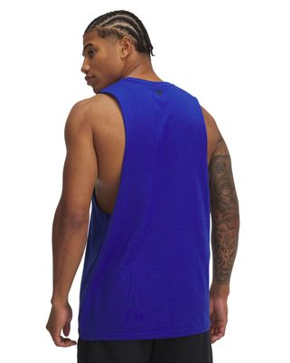 Polera sin mangas Project Rock azul para hombres Under Armour