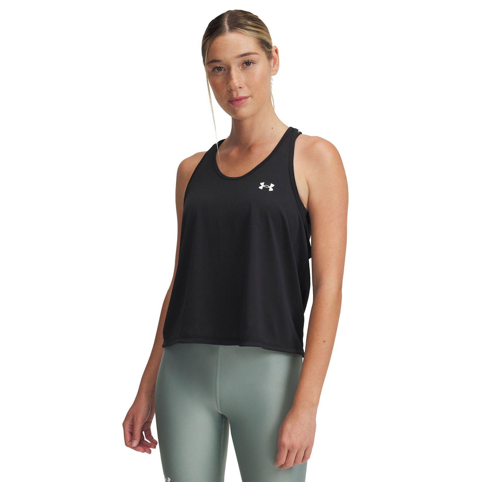 Polera sin mangas Under Armour tech swing negro para mujer