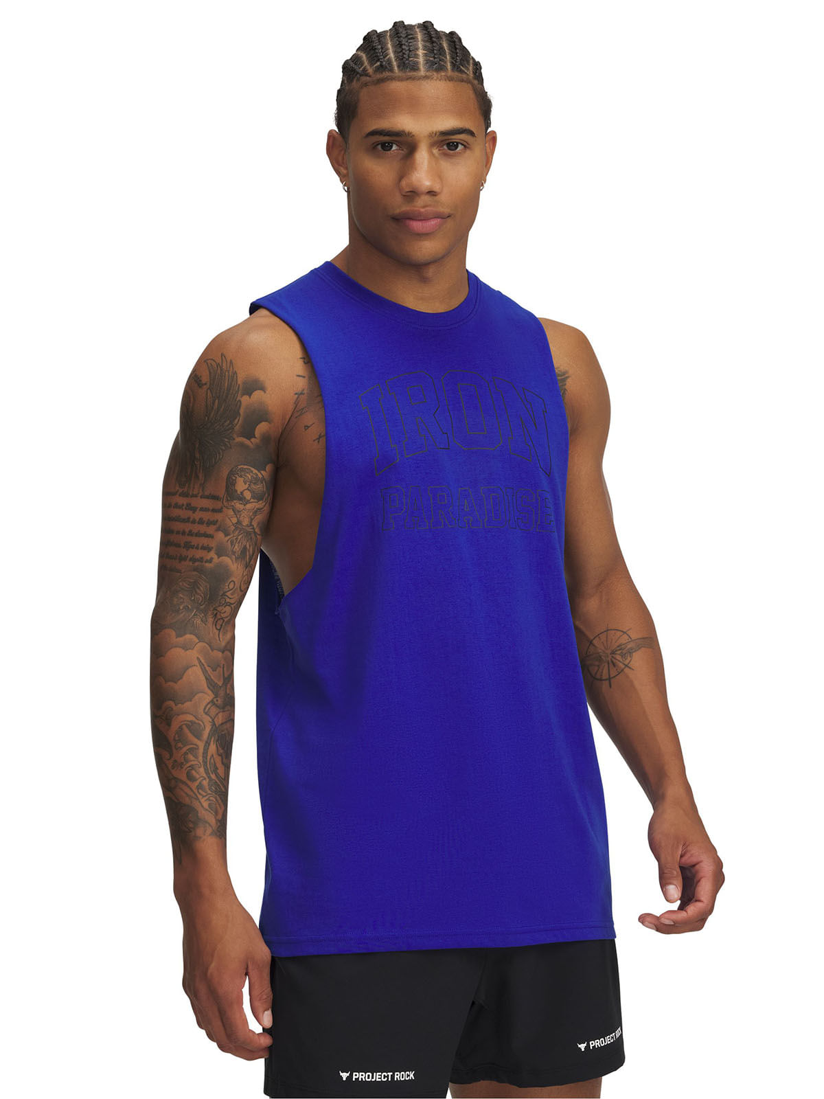 Polera sin mangas Project Rock azul para hombres