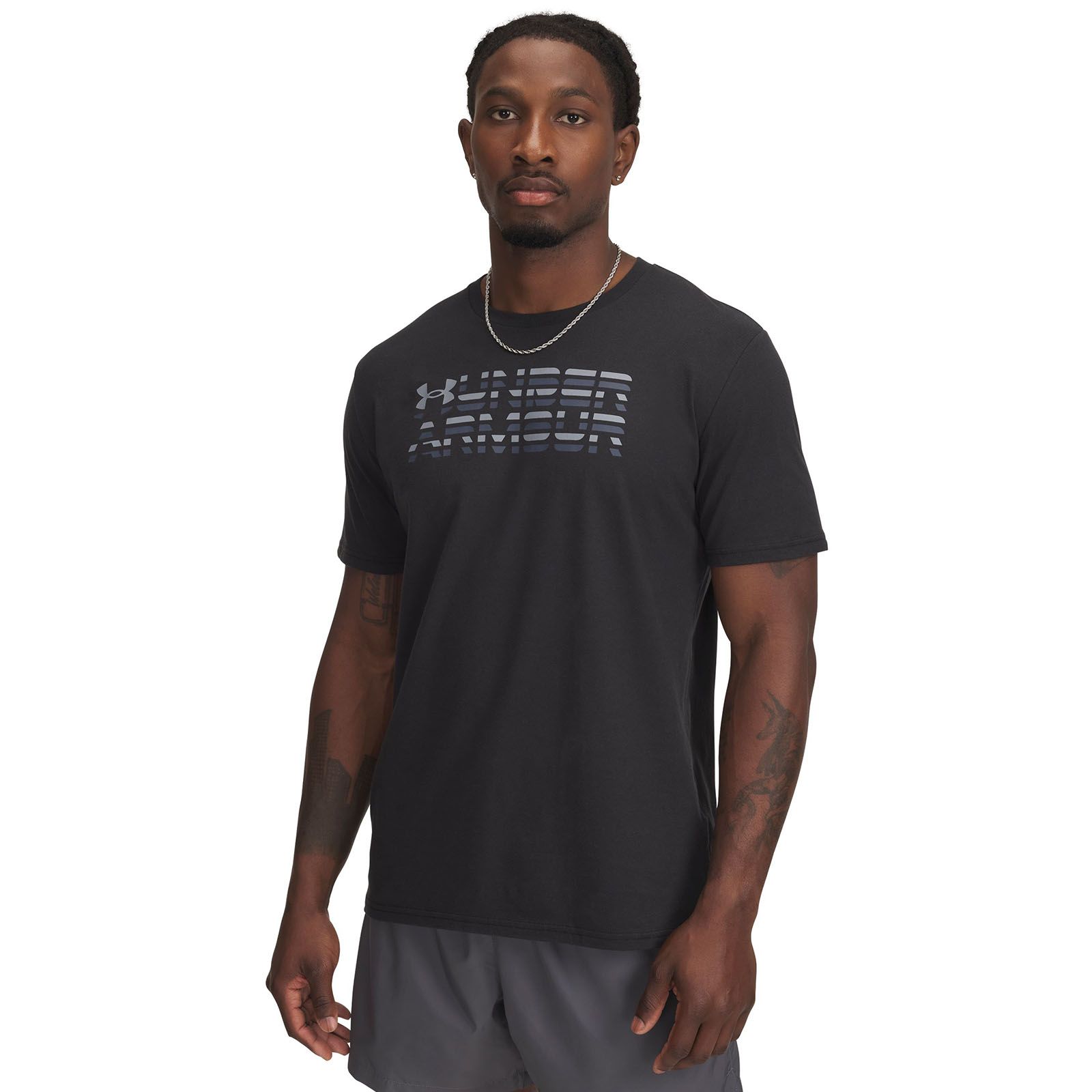 Polera manga corta Under Armour shaded logo negro para hombre