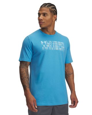 Polera manga corta Under Armour shaded logo azul para hombre