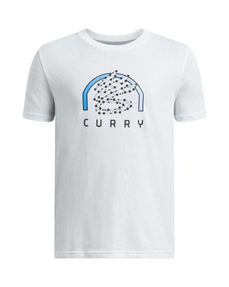 Polera manga corta Curry Trend blanco para niños Under Armour
