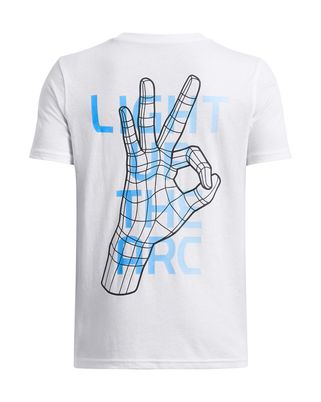 Polera manga corta Curry Trend blanco para niños Under Armour