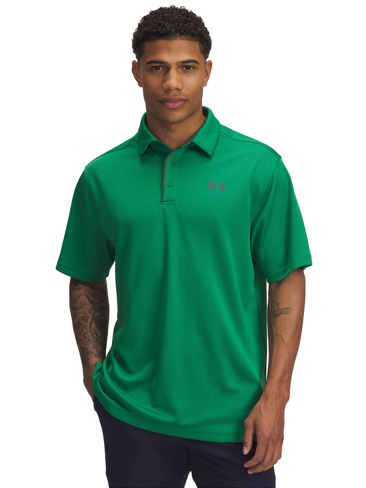 Polo manga corta UA tech verde para hombre