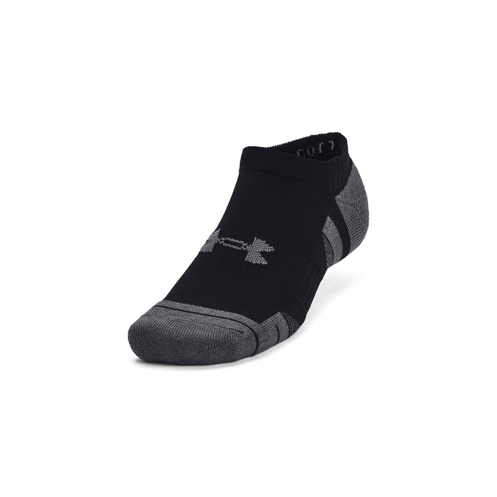Calcetín unisex Under Armour performance algodón 3 pack negro no show