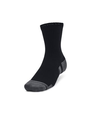 Calcetín unisex Under Armour performance algodón 3 pack negro mid