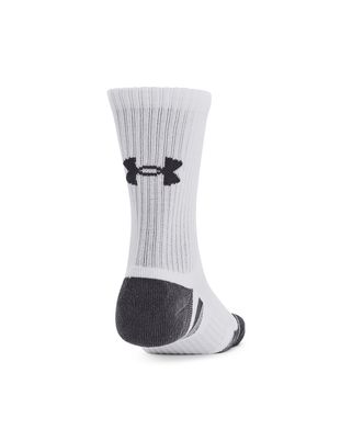 Calcetín unisex Under Armour performance algodón 3 pack mid blanco