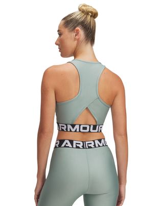Primera capa sin mangas Heatgear verde para mujer Under Armour